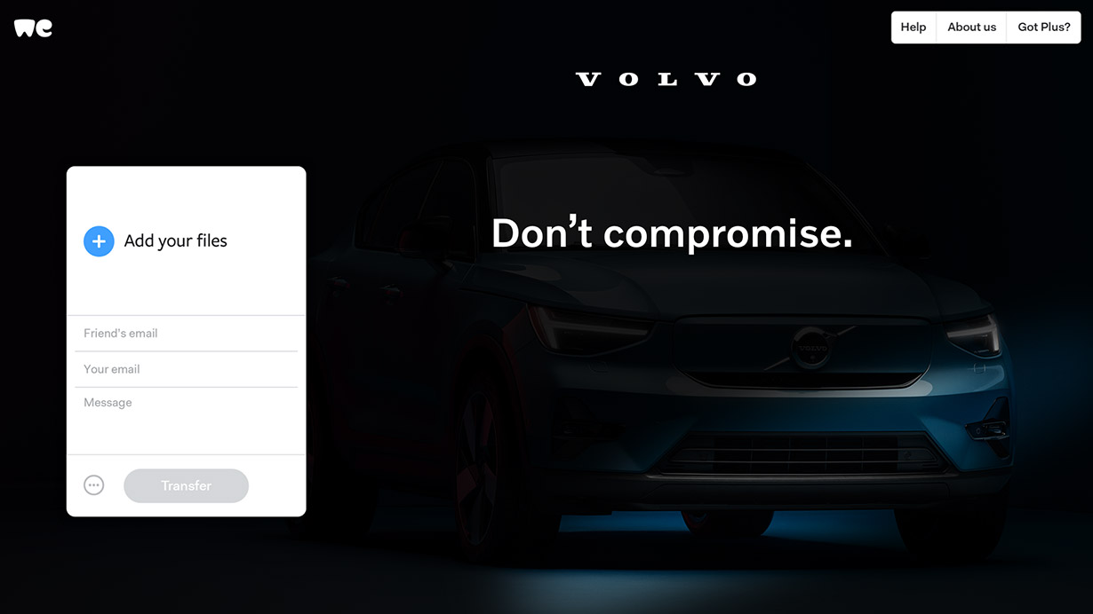 Volvo C40 launch WeTransfer teaser storyboard