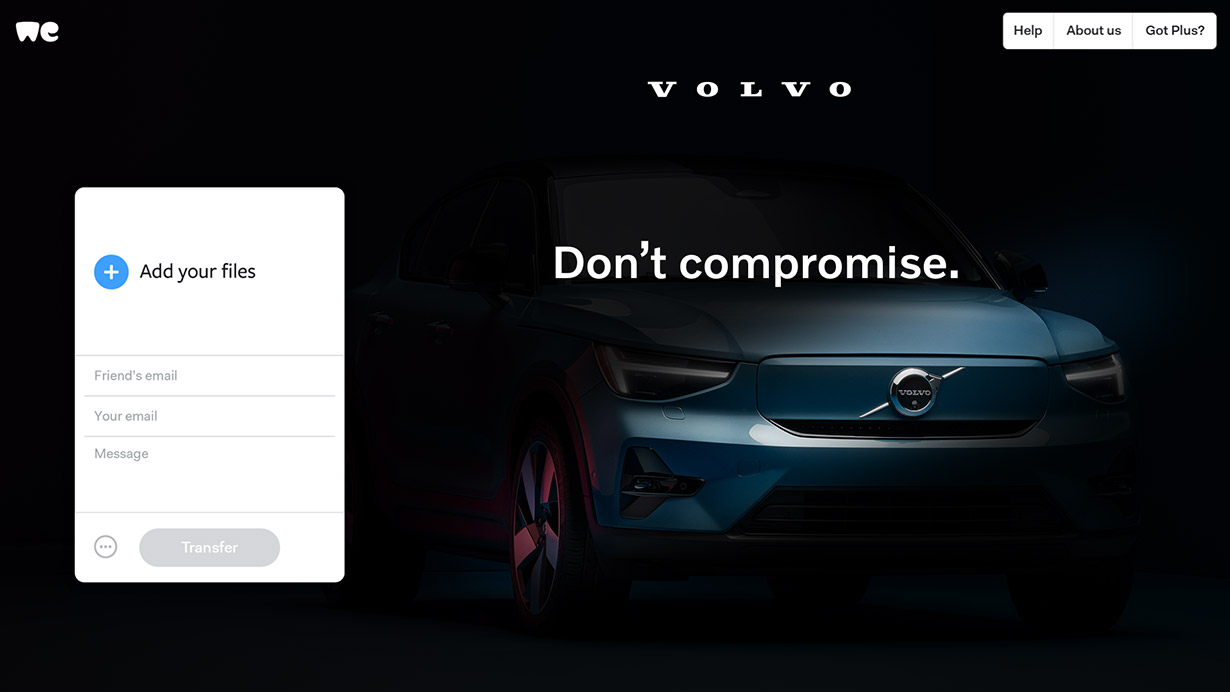 Volvo C40 launch WeTransfer teaser storyboard