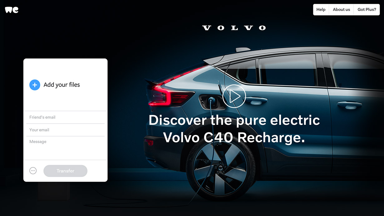 Volvo C40 launch WeTransfer teaser storyboard