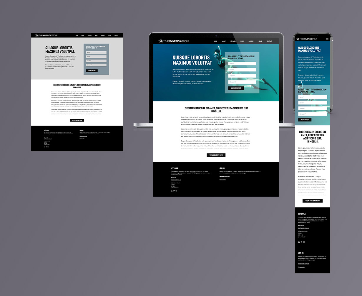 Maverick Group blog landing page UX and UI designs