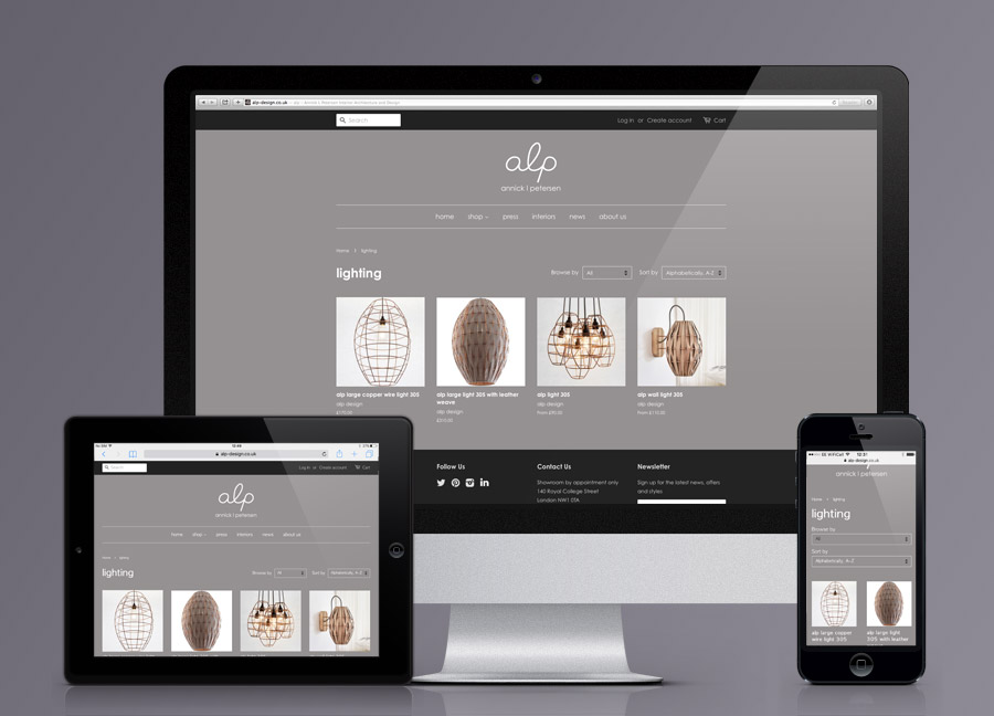 Alp Shopify site lighting products