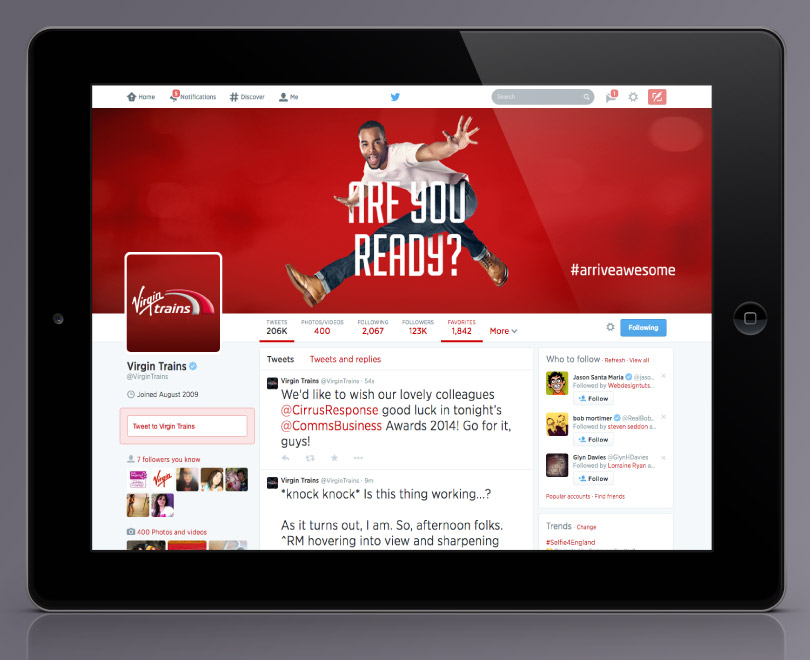 Arrive Awesome campaign - Twitter branding