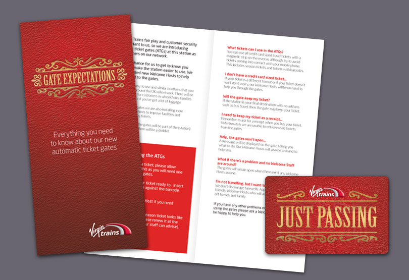 ticket gate leaflet and card