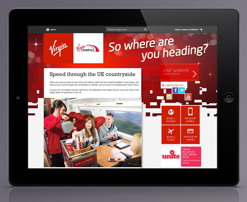 virgin.com page